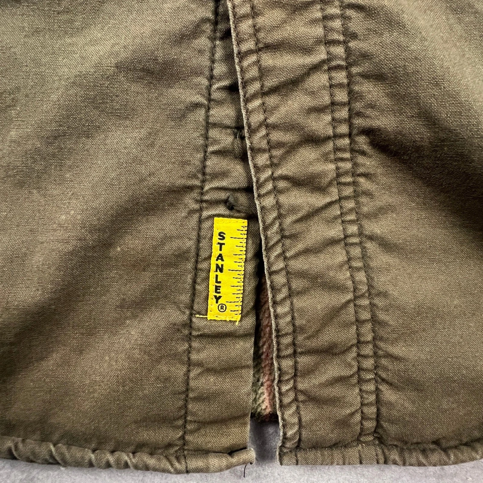 Stanley Canvas Shirt Jacket Mens M Brown Fleece Lined Insulated Workwear Shacket - product detail image 7