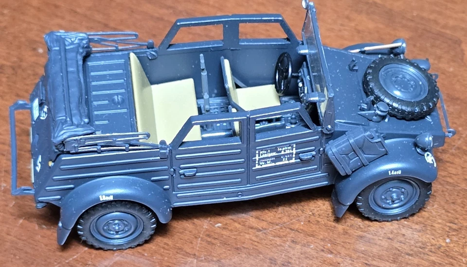 31/2" Volkswagen Militar Kubelwagen VW Tipo 82 Azul Wehrmacht 1/43 Modelo Suelto Foto 3 de 4