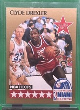 CLYDE DREXLER, 1990-91 NBA  HOOPS ALL-STAR WEST #16, w/LARRY BIRD