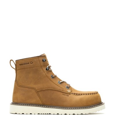 Wolverine Men Trade Wedge Unlined 6'' Moc-Toe Composite-Toe Work Boot Shoes