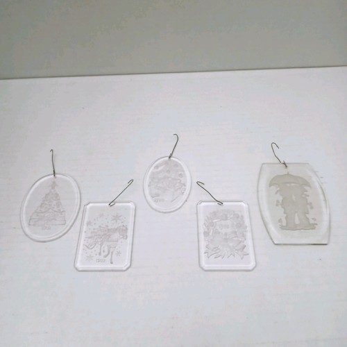 Vintage CMA Clear Acrylic Ornaments Lot Of 5 1982 1983 1985 Children W/ Umbrella - Picture 1 of 7
