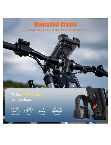 360° Motorbike Bike Bicycle Handlebar Phone Mount Holder For iPhone Samsung GPS - Picture 3 of 7