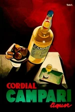 Poster poster advertising print aperitif Bitter Campari Milano 50x70 cm.