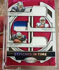 Panini Certified Stitches in Time Smith Blue, Dorsett,  Smith Cowboys 33/35 TD #