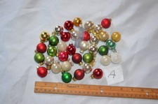 Glass Christmas Ball Ornaments 36 count 1 inch multicolor Lot A