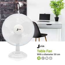 Image of Fine Elements 12" Desk Fan White 35W Oscillating 3 Speed Table Fan 90°