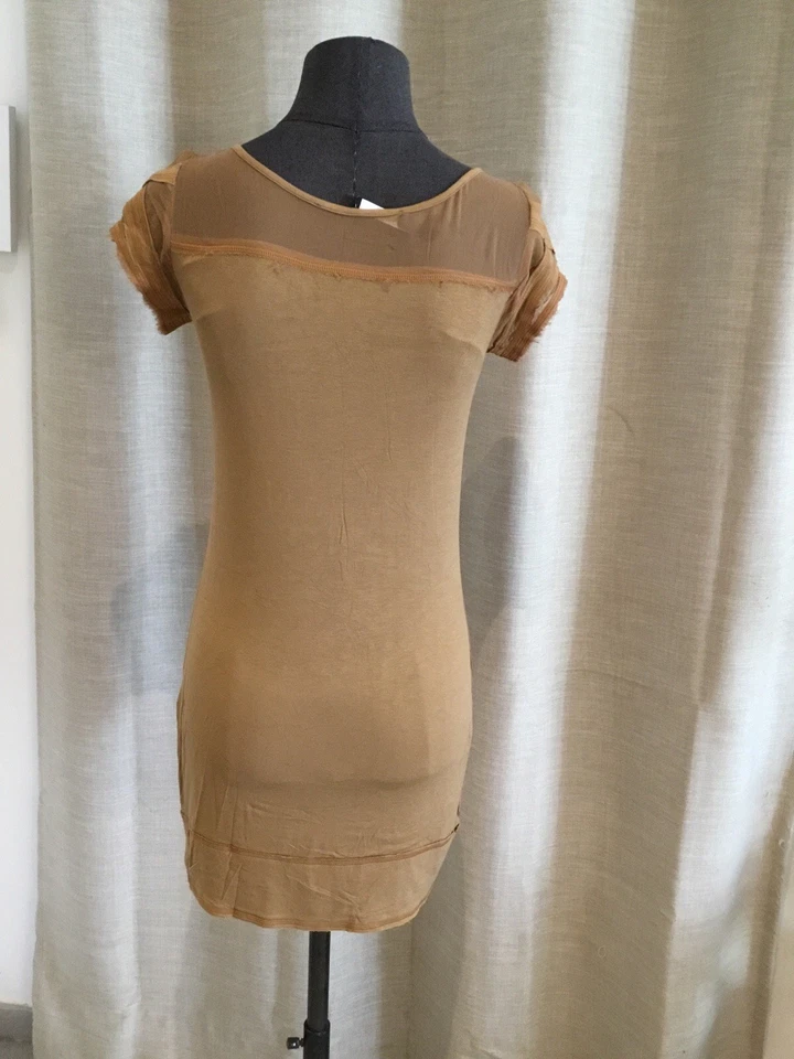 Très Belle Robe Viscose Soie Marron Plein Sud 36 Authentique  - Photo 4/4