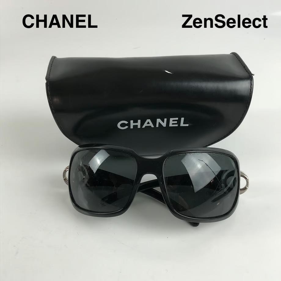 CHANEL Coco Mark Black Sunglasses for Women