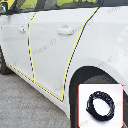 Carbon Fiber Car Door Edge Guard U Shape Trim Seal Protector Strip Black 5M - Afbeelding 5 van 11