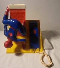 Marvel Spiderman Push Button Telephone Vintage 1984 Working Condition Landline