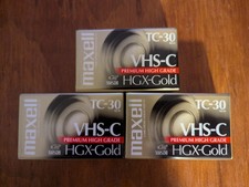 Maxell HGX-Gold VHS-C Premium High Grade 62m Camcorder Tape TC-30