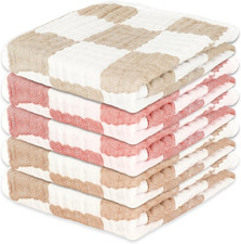 Muslin Burp Cloths 20"X10" Baby Burp Cloths 5-Pack 5, Coffee  Pink 
