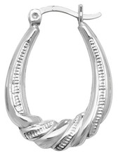 Stylish 925 Sterling Silver Women Creole Earrings - 26mm 19mm 224162U