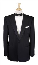 Hugo Boss Cary/Grant Black Peak Lapel 1-Btn Tuxedo Blazer Jacket 44R