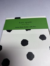 Kate Spade New York - Loose Note Holder with Pen In The Black Dot Pattern.