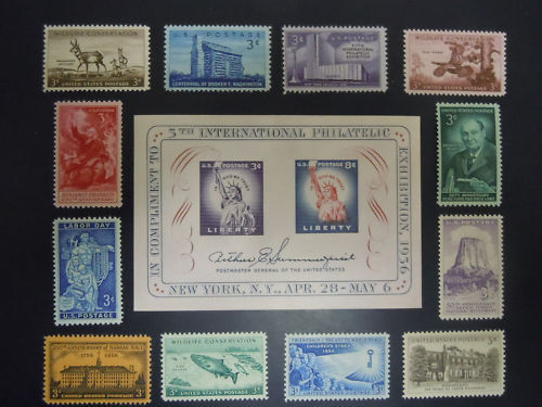 1956 US Commemorative Year Set Complete 1073-1085  MNH OG F/VF - Picture 1 of 1