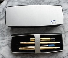 Vintage Cross 1/20 12K Gold Filled Pen and Pencil Set with Extras