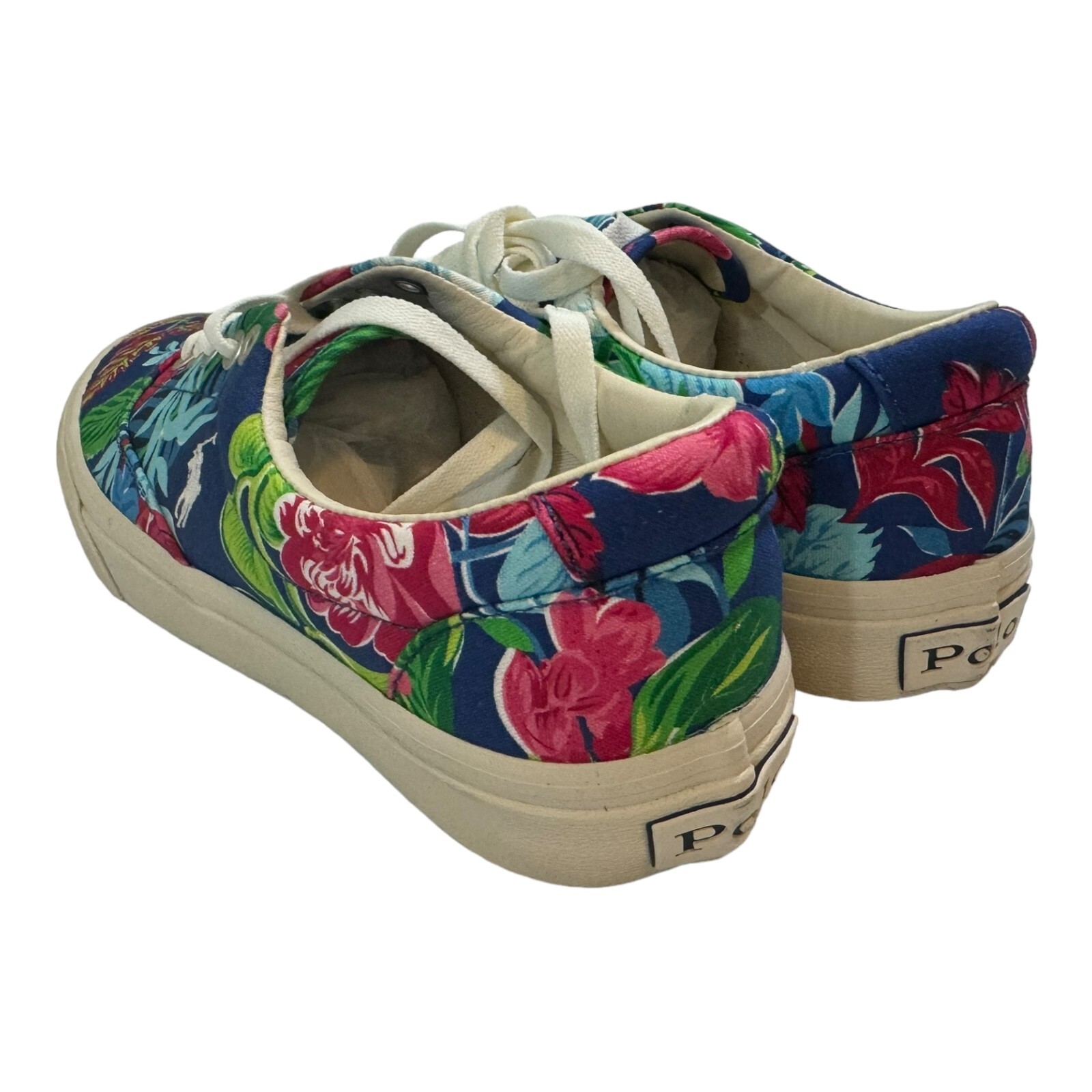 Polo Ralph Lauren Uomo Keaton Pony Sneaker Villa Floreale Tela Navy Taglia 8 Nuova