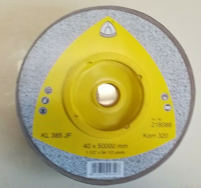 Rouleau de ponçage toile KLINGSPOR KL 385 JF 40mm grain 320 pour métal et bois