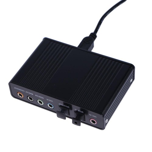 USB 6 Channel 5.1 External Optical Audio Sound Card for Notebook PC(Black) - Afbeelding 8 van 8