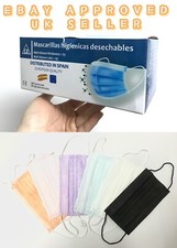 DISPOSABLE 3 PLY FACE MASKS NON-MEDICAL SURGICAL MASK OCEAN COLOURFUL PURPLE