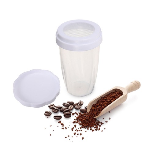 Shaker à farine de cacao en maille fine shaker collections à sucre en poudre shaker à poudre plumetis avec couvercle