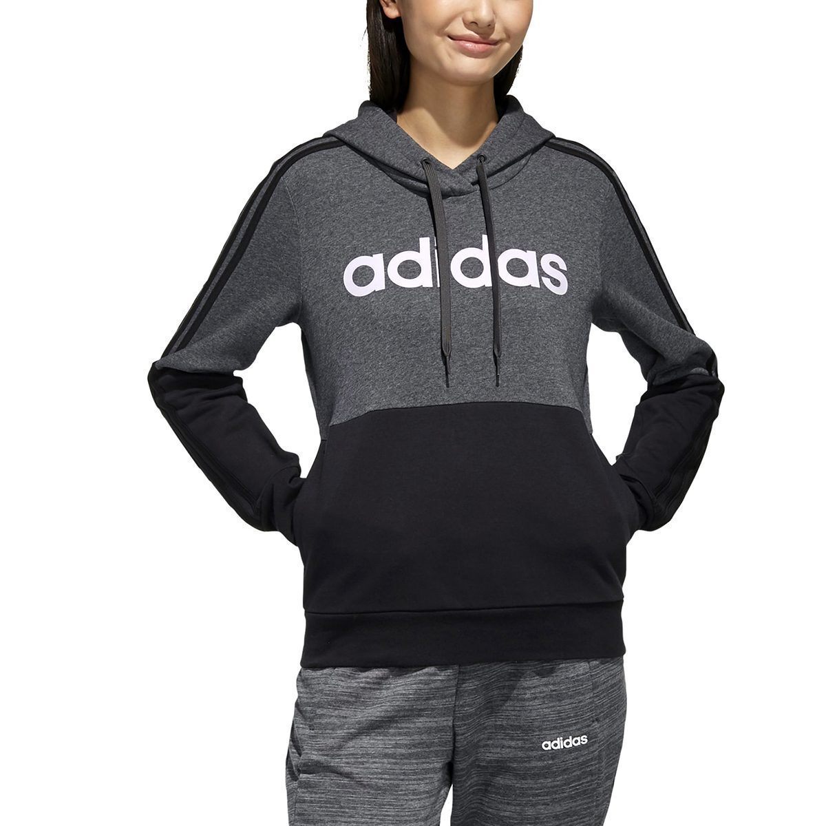 Adidas Women's Essentials ColorBlock Dark Grey/Black/Purple Tint