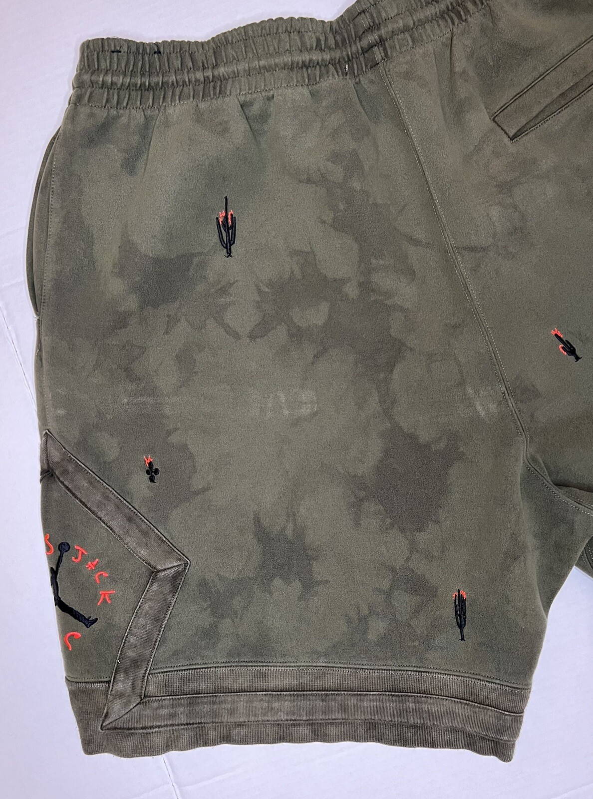 Travis Scott Jordan Washed Suede Shorts Olive Size XL | eBay