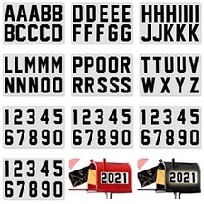 100 Piece Reflective Mailbox Number Stickers, Self Adhesive 2 Inch Black
