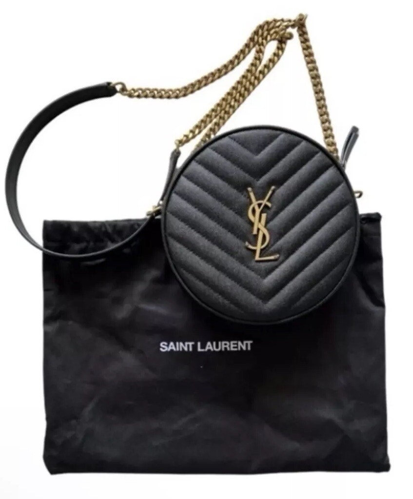 Borsa a tracolla NUOVA AUTENTICA SAINT LAURENT YSL rotonda trapuntata Grain de Poudre