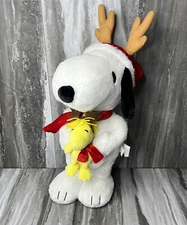 2014 Peanuts Worldwide Llc Snoopy & Woodstock Statue 22”