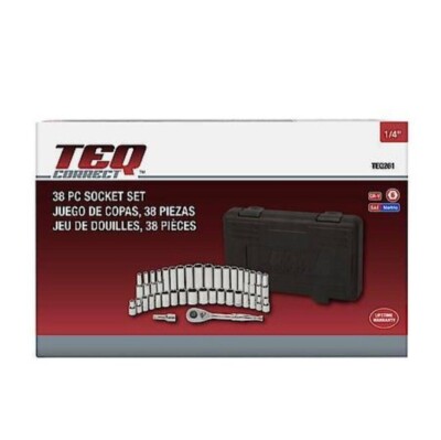 TEQ Correct 38 Pc 1/4'' Dr Socket Set 6 point By GearWrench