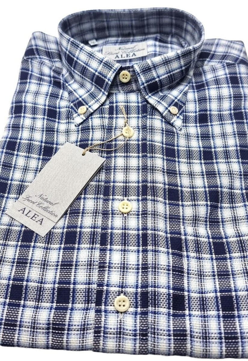 CAMICIA UOMO MANICA CORTA QUADRETTI BLU BIANCO L