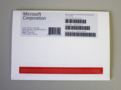 Windows 2012 Server Standard Edition SB,(für bis zu 2 CPUs) - neu, SKU:P73-05328