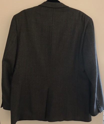 Club Room Macys Mens Wool Cashmere Brown Plaid Suit Jacket Sport Coat 44R - Picture 2 of 13