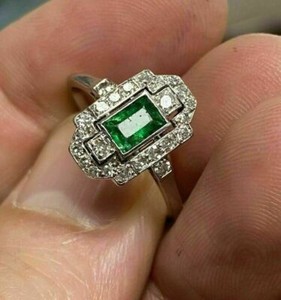art deco emerald ring