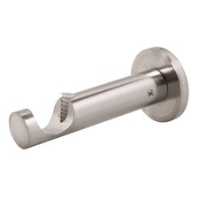 Edelstahl Look Träger Wandhalter einläufig für 20mm Gardinenstangen NEU 9 cm