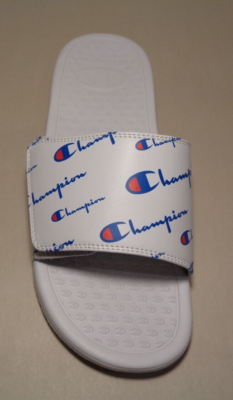 Champion Size 13 M LOGO SLIDE White Sandals New Men display picture 2