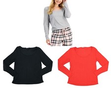 Jenni Intimates Solid Color Waffle Knit Long Sleeve Women's Pajama Top NWT