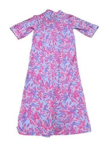 Abrigo de casa vintage SEARS TAKE-ALONG rosa púrpura floral talla pequeña (10) - Imagen 6 de 9