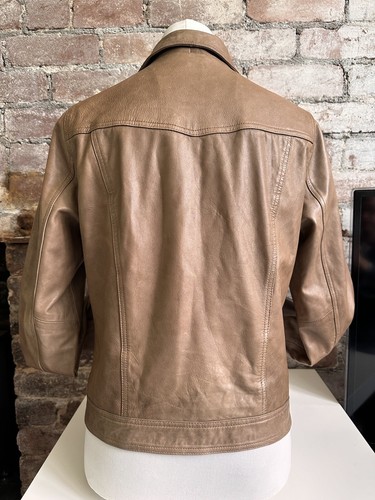 La Redoute Real Leather Trucker Jacket Levi’s Style Type III Size 14 U.K. - Picture 4 of 14