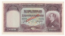 ALBANIA 100 FRANCHI ORO CAMPIONE. BANCA NAZIONALE D'ALBANIA  1926 FDS