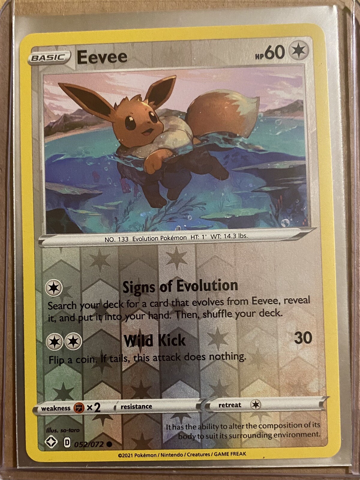 Eevee 052/072 Shining Fates Reverse Holo Pokemon TCG Mint