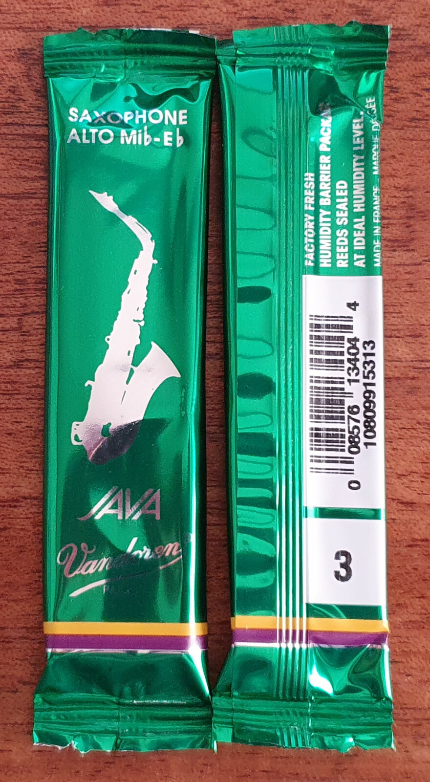 Vandoren Green Java Reed, Strength 3 for Alto Saxophone, Single Reed