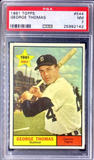 1961 Topps baseball card #544 George Thomas of the Detroit Tigers NM PSA 7