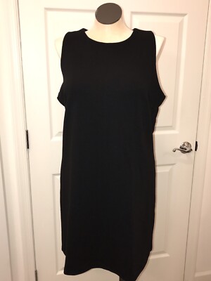 Old Navy Sleeveless Black Shift Dress XL, Ribbed Stretch, Fall Winter