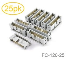 25-Pack, 20-Pin Male IDC Flat Ribbon Cable Box Header 2.54mm Pitch Connectors