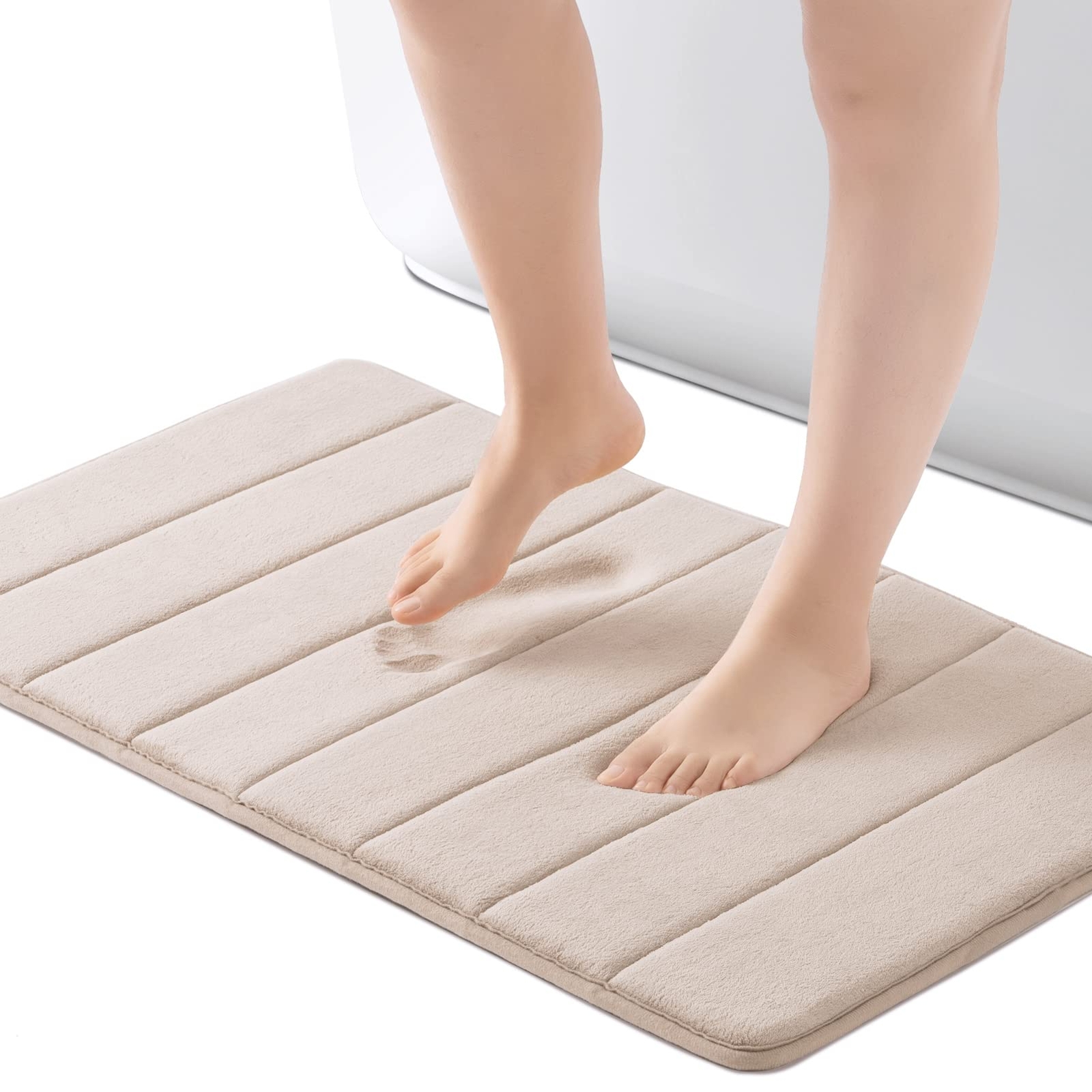 Soft Memory Foam Bath Mat 17x24 Inches Absorbent Non-Slip Shower Rug
