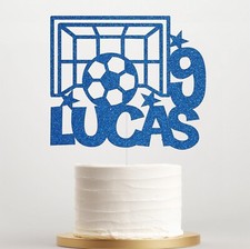 Personalised Cake Topper Party Birthday Football Kids Man Boy Any Name Any Age