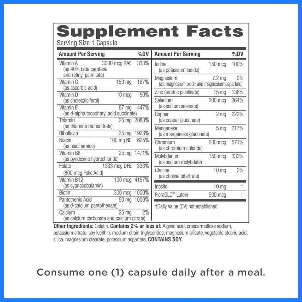 Twinlab Daily One sin plancha y con Florglo, 60 unidades Foto 4 de 4